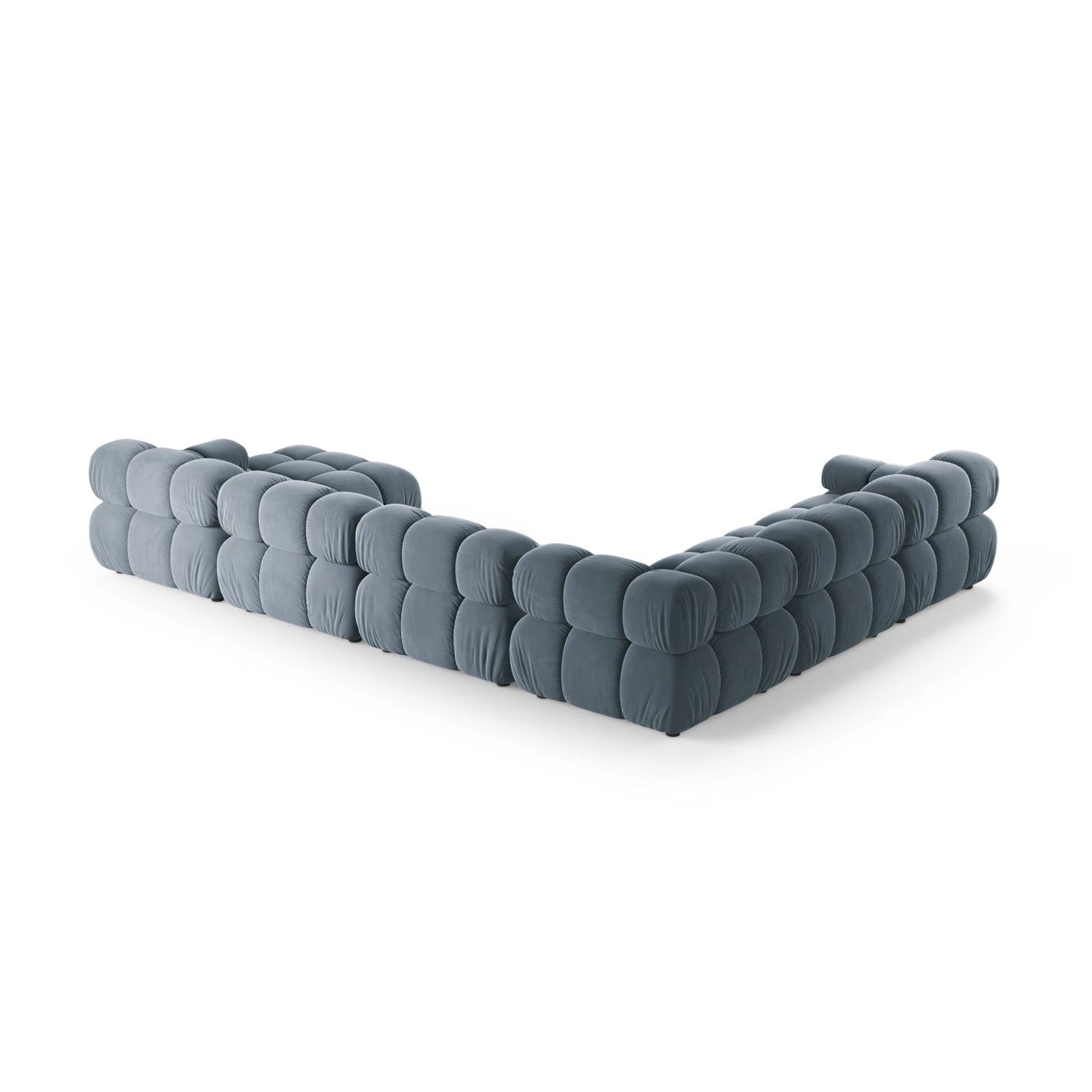Bellis Modulares 8-Sitzer Panoramasofa, Linke Seite, aus Samt in Hellblau (Bluvel 06), 376x282 cm von Micadoni – Bild 3