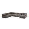 Bellis Modulares 8-Sitzer Panoramasofa, Linke Seite, aus Samt in Hellgrau (Bluvel 13), 376x282 cm von Micadoni – Bild 1