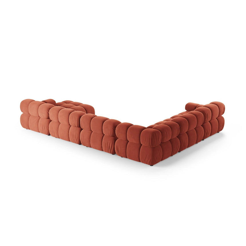 Bellis Modulares 8-Sitzer Panoramasofa, Linke Seite, aus Samt in Koralle (Venus 2933), 376x282 cm von Micadoni – Bild 3