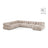 Bellis Modulares 8-Sitzer Panoramasofa, Linke Seite, aus Samt in Leichtes Beige (Venus 2927), 376x282 cm von Micadoni – Bild 1