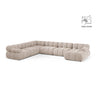 Bellis Modulares 8-Sitzer Panoramasofa, Linke Seite, aus Samt in Leichtes Beige (Venus 2927), 376x282 cm von Micadoni – Bild 1