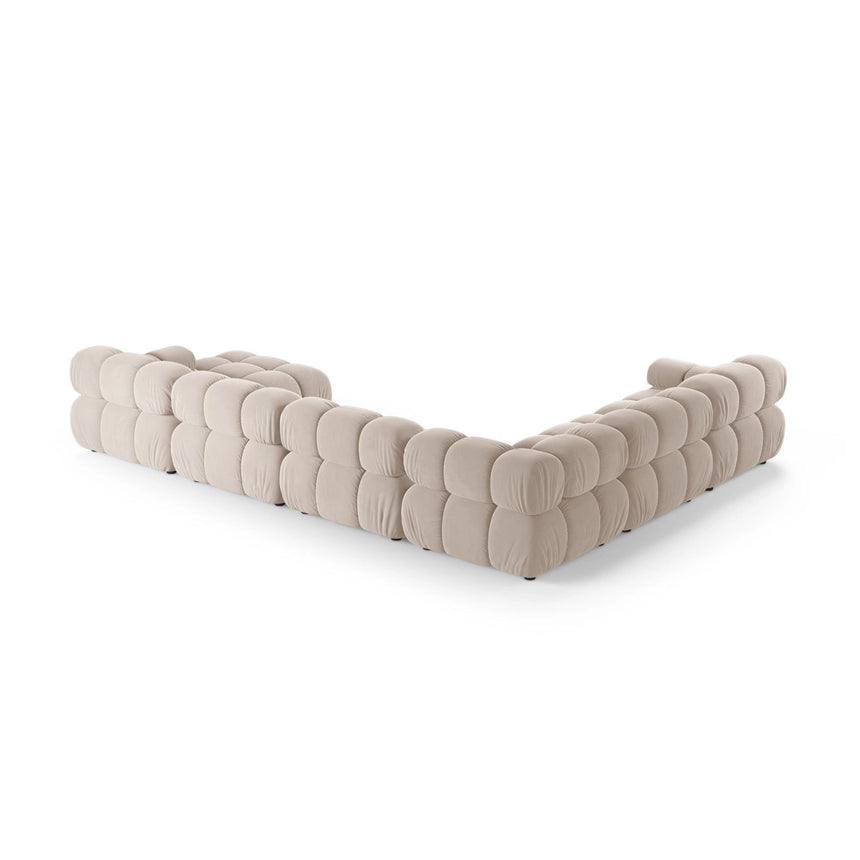 Bellis Modulares 8-Sitzer Panoramasofa, Linke Seite, aus Samt in Leichtes Beige (Venus 2927), 376x282 cm von Micadoni – Bild 3