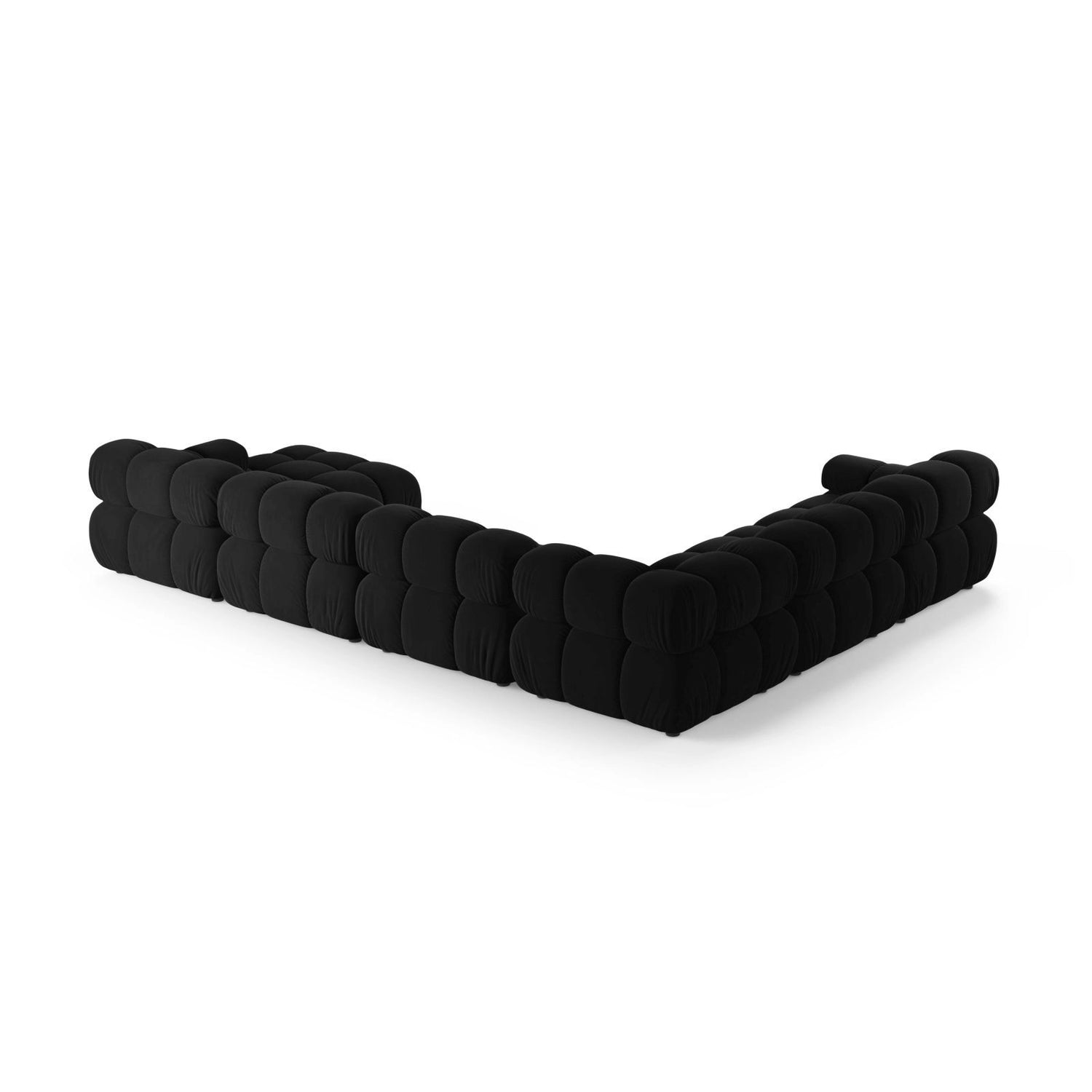 Bellis Modulares 8-Sitzer Panoramasofa, Linke Seite, aus Samt in Schwarz (Bluvel 19), 376x282 cm von Micadoni – Bild 3