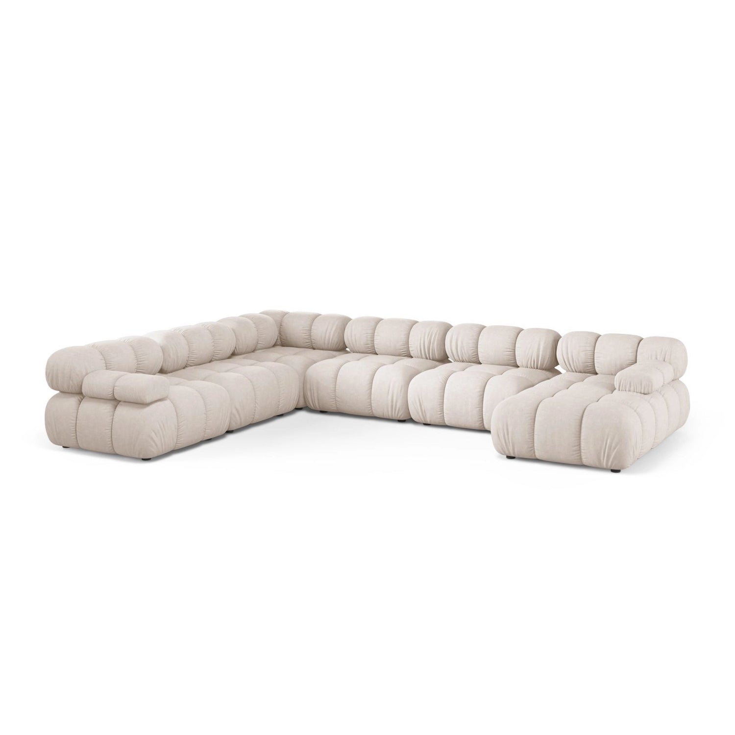 Bellis Modulares 8-Sitzer Panoramasofa, Linke Seite, aus Samt oder Strukturstoff, 376x282 cm von Micadoni – Bild 1
