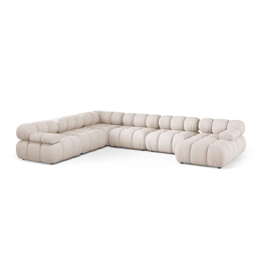 Bellis Modulares 8-Sitzer Panoramasofa, Linke Seite, aus Samt oder Strukturstoff, 376x282 cm von Micadoni – Bild 1