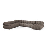 Bellis Modulares 8-Sitzer Panoramasofa, Linke Seite, aus Strukturierter Stoff in Cappuccino (Liberty 5), 376x282 cm von Micadoni – Bild 1