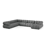 Bellis Modulares 8-Sitzer Panoramasofa, Linke Seite, aus Strukturierter Stoff in Grau (Liberty 20), 376x282 cm von Micadoni – Bild 1