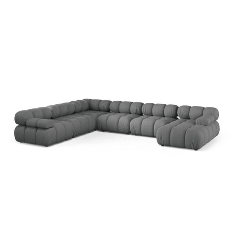 Bellis Modulares 8-Sitzer Panoramasofa, Linke Seite, aus Strukturierter Stoff in Grau (Liberty 20), 376x282 cm von Micadoni – Bild 1