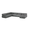 Bellis Modulares 8-Sitzer Panoramasofa, Linke Seite, aus Strukturierter Stoff in Grau (Liberty 20), 376x282 cm von Micadoni – Bild 1