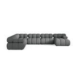 Bellis Modulares 8-Sitzer Panoramasofa, Linke Seite, aus Strukturierter Stoff in Grau (Liberty 20), 376x282 cm von Micadoni – Bild 2