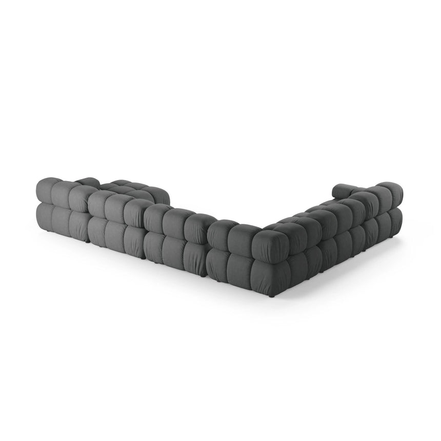 Bellis Modulares 8-Sitzer Panoramasofa, Linke Seite, aus Strukturierter Stoff in Grau (Liberty 20), 376x282 cm von Micadoni – Bild 3