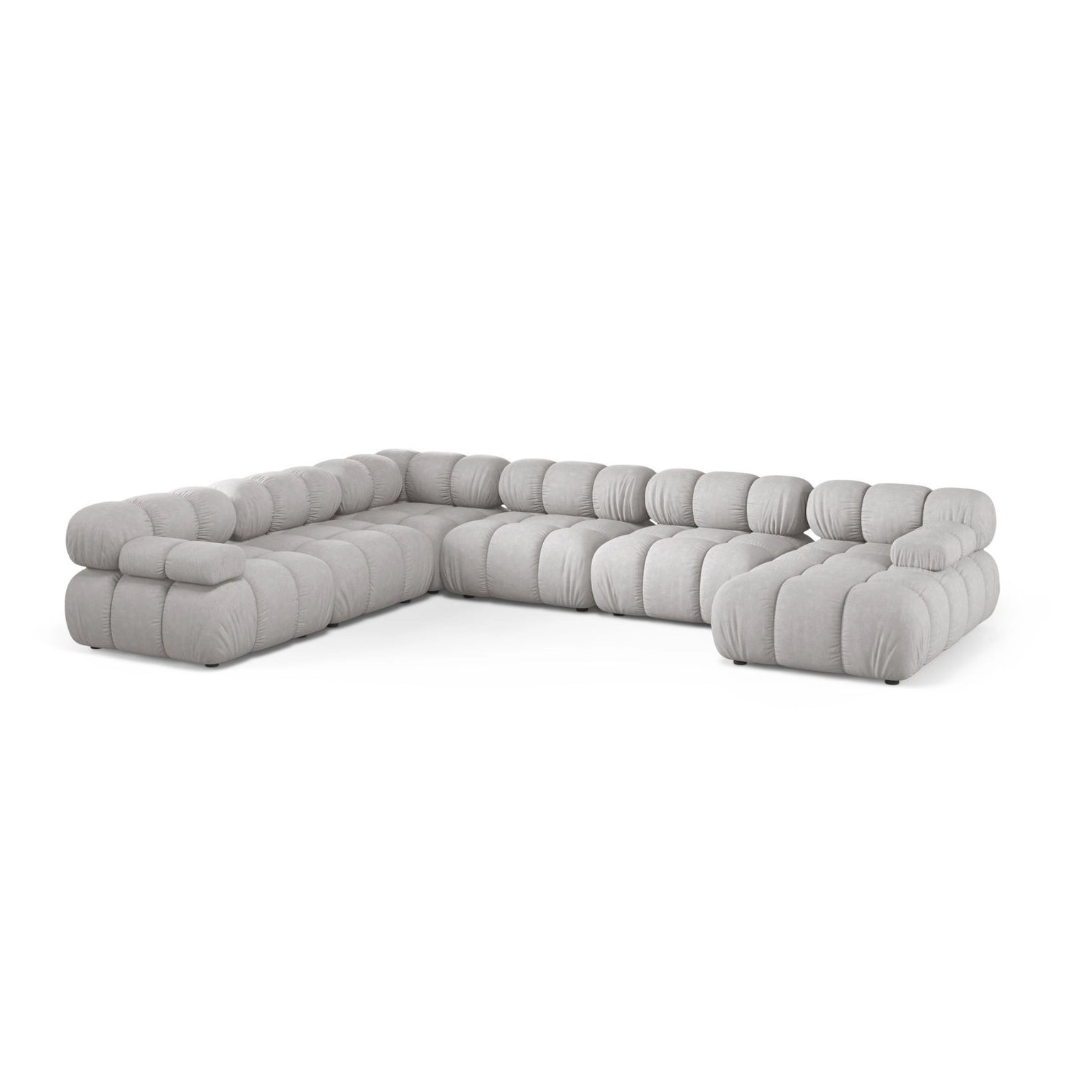Bellis Modulares 8-Sitzer Panoramasofa, Linke Seite, aus Strukturierter Stoff in Hellgrau (Liberty 18), 376x282 cm von Micadoni – Bild 1