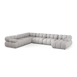 Bellis Modulares 8-Sitzer Panoramasofa, Linke Seite, aus Strukturierter Stoff in Hellgrau (Liberty 18), 376x282 cm von Micadoni – Bild 1