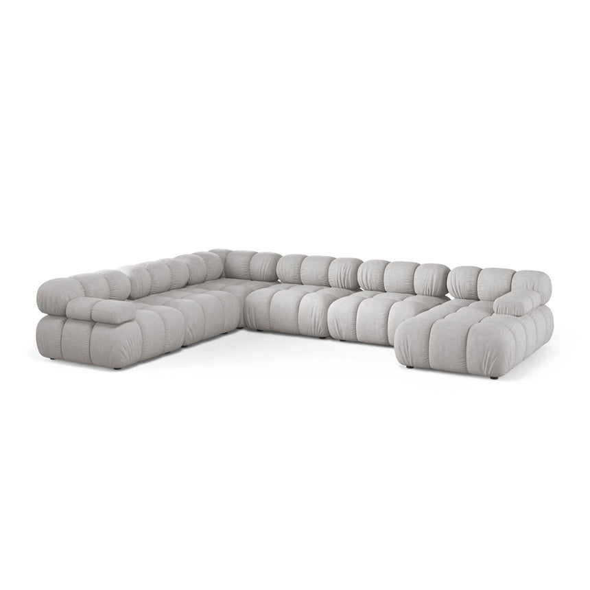 Bellis Modulares 8-Sitzer Panoramasofa, Linke Seite, aus Strukturierter Stoff in Hellgrau (Liberty 18), 376x282 cm von Micadoni – Bild 1