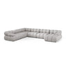 Bellis Modulares 8-Sitzer Panoramasofa, Linke Seite, aus Strukturierter Stoff in Hellgrau (Liberty 18), 376x282 cm von Micadoni – Bild 1