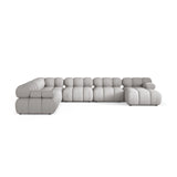 Bellis Modulares 8-Sitzer Panoramasofa, Linke Seite, aus Strukturierter Stoff in Hellgrau (Liberty 18), 376x282 cm von Micadoni – Bild 2