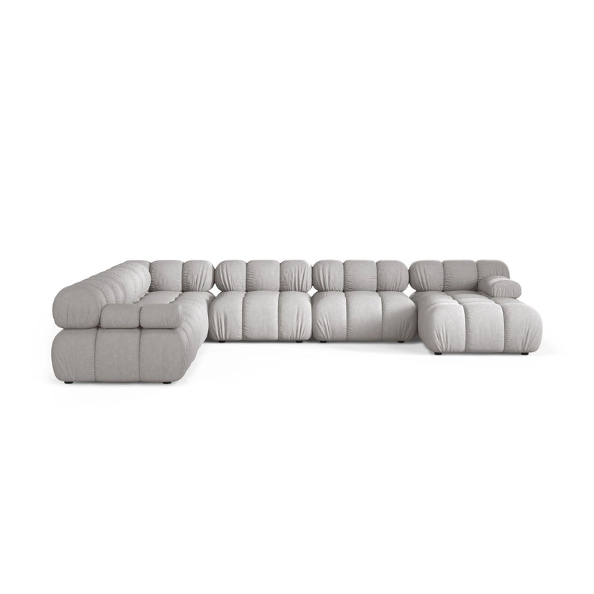 Bellis Modulares 8-Sitzer Panoramasofa, Linke Seite, aus Strukturierter Stoff in Hellgrau (Liberty 18), 376x282 cm von Micadoni – Bild 2
