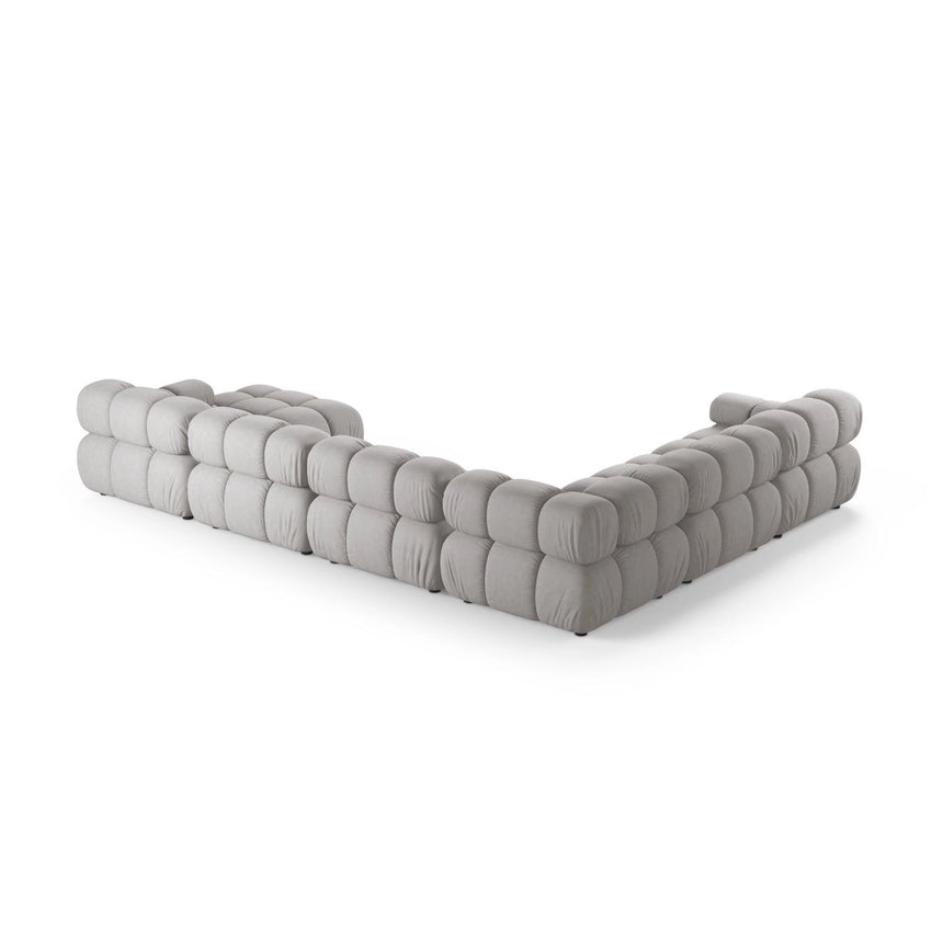 Bellis Modulares 8-Sitzer Panoramasofa, Linke Seite, aus Strukturierter Stoff in Hellgrau (Liberty 18), 376x282 cm von Micadoni – Bild 3