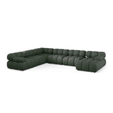 Bellis Modulares 8-Sitzer Panoramasofa, Linke Seite, aus Strukturierter Stoff in Moosgrün (Liberty 12), 376x282 cm von Micadoni – Bild 1