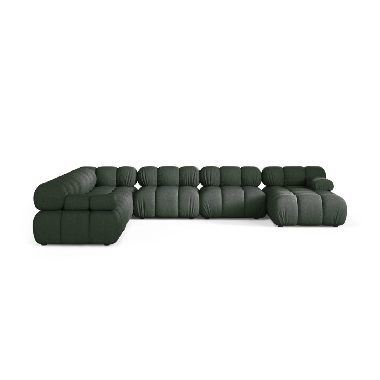 Bellis Modulares 8-Sitzer Panoramasofa, Linke Seite, aus Strukturierter Stoff in Moosgrün (Liberty 12), 376x282 cm von Micadoni – Bild 2