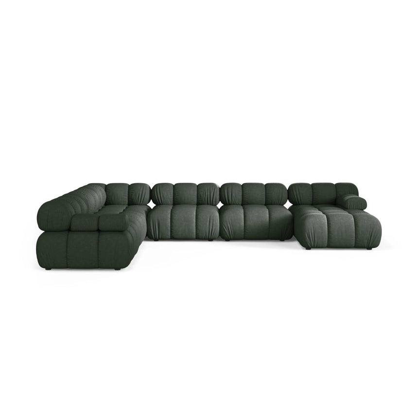 Bellis Modulares 8-Sitzer Panoramasofa, Linke Seite, aus Strukturierter Stoff in Moosgrün (Liberty 12), 376x282 cm von Micadoni – Bild 2