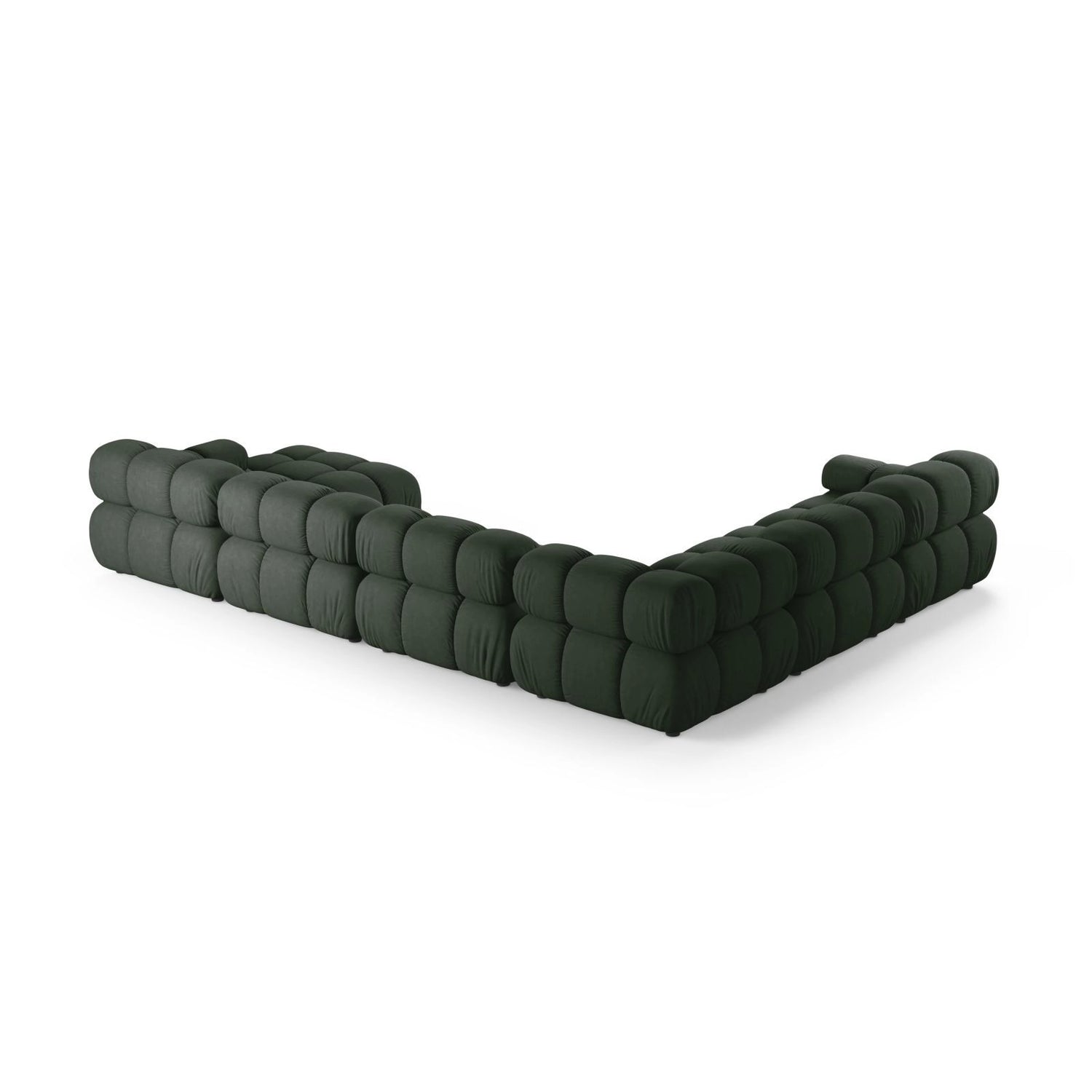 Bellis Modulares 8-Sitzer Panoramasofa, Linke Seite, aus Strukturierter Stoff in Moosgrün (Liberty 12), 376x282 cm von Micadoni – Bild 3