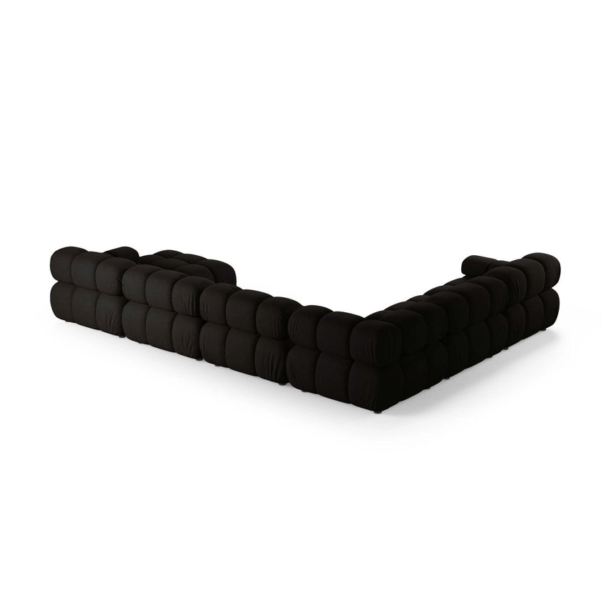 Bellis Modulares 8-Sitzer Panoramasofa, Linke Seite, aus Strukturierter Stoff in Schwarz (Liberty 22), 376x282 cm von Micadoni – Bild 3