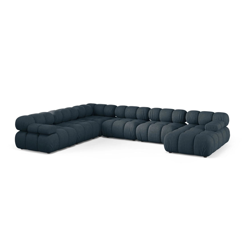 Bellis Modulares 8-Sitzer Panoramasofa, Linke Seite, aus Strukturierter Stoff in Tiefes Petrol (Liberty 13), 376x282 cm von Micadoni – Bild 1