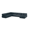 Bellis Modulares 8-Sitzer Panoramasofa, Linke Seite, aus Strukturierter Stoff in Tiefes Petrol (Liberty 13), 376x282 cm von Micadoni – Bild 1