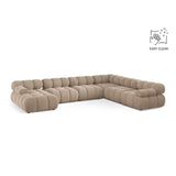 Bellis Modulares 8-Sitzer Panoramasofa, Rechte Seite, aus Samt in Beige (Venus 2928), 376x282 cm von Micadoni – Bild 1