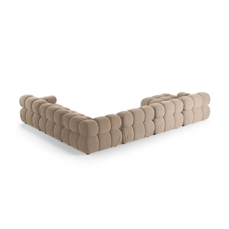 Bellis Modulares 8-Sitzer Panoramasofa, Rechte Seite, aus Samt in Beige (Venus 2928), 376x282 cm von Micadoni – Bild 3