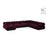 Bellis Modulares 8-Sitzer Panoramasofa, Rechte Seite, aus Samt in Burgund (Venus 2932), 376x282 cm von Micadoni – Bild 1