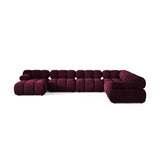 Bellis Modulares 8-Sitzer Panoramasofa, Rechte Seite, aus Samt in Burgund (Venus 2932), 376x282 cm von Micadoni – Bild 2