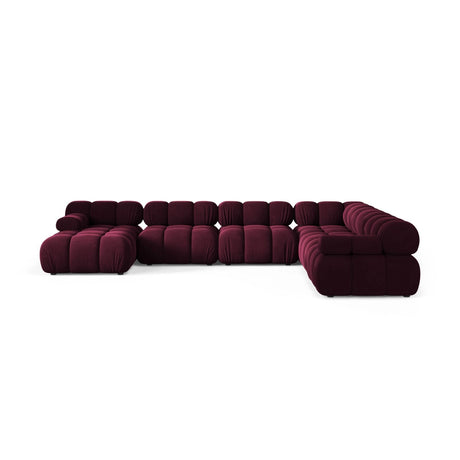 Bellis Modulares 8-Sitzer Panoramasofa, Rechte Seite, aus Samt in Burgund (Venus 2932), 376x282 cm von Micadoni – Bild 2