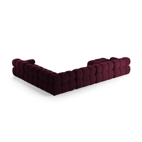 Bellis Modulares 8-Sitzer Panoramasofa, Rechte Seite, aus Samt in Burgund (Venus 2932), 376x282 cm von Micadoni – Bild 3
