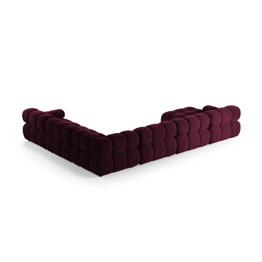 Bellis Modulares 8-Sitzer Panoramasofa, Rechte Seite, aus Samt in Burgund (Venus 2932), 376x282 cm von Micadoni – Bild 3