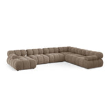 Bellis Modulares 8-Sitzer Panoramasofa, Rechte Seite, aus Samt in Cappuccino (Bluvel 40), 376x282 cm von Micadoni – Bild 1