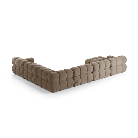 Bellis Modulares 8-Sitzer Panoramasofa, Rechte Seite, aus Samt in Cappuccino (Bluvel 40), 376x282 cm von Micadoni – Bild 3