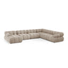 Bellis Modulares 8-Sitzer Panoramasofa, Rechte Seite, aus Samt in Dunkelbeige (Bluvel 30), 376x282 cm von Micadoni – Bild 1