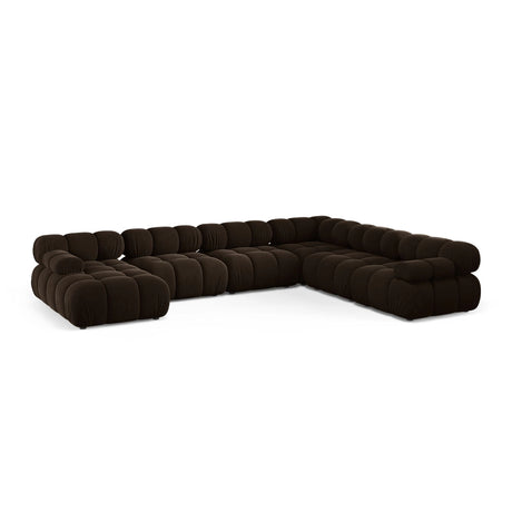 Bellis Modulares 8-Sitzer Panoramasofa, Rechte Seite, aus Samt in Dunkelbraun (Bluvel 48), 376x282 cm von Micadoni – Bild 1