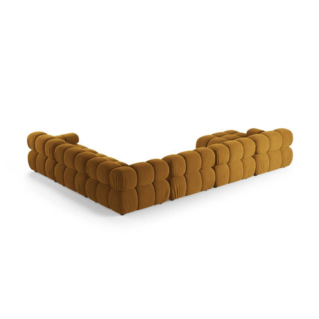 Bellis Modulares 8-Sitzer Panoramasofa, Rechte Seite, aus Samt in Gelb (Bluvel 68), 376x282 cm von Micadoni – Bild 3