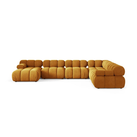 Bellis Modulares 8-Sitzer Panoramasofa, Rechte Seite, aus Samt in Gelb (Venus 2917), 376x282 cm von Micadoni – Bild 2