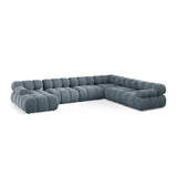 Bellis Modulares 8-Sitzer Panoramasofa, Rechte Seite, aus Samt in Hellblau (Bluvel 06), 376x282 cm von Micadoni – Bild 1