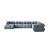 Bellis Modulares 8-Sitzer Panoramasofa, Rechte Seite, aus Samt in Hellblau (Bluvel 06), 376x282 cm von Micadoni – Bild 2
