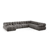 Bellis Modulares 8-Sitzer Panoramasofa, Rechte Seite, aus Samt in Hellgrau (Bluvel 13), 376x282 cm von Micadoni – Bild 1