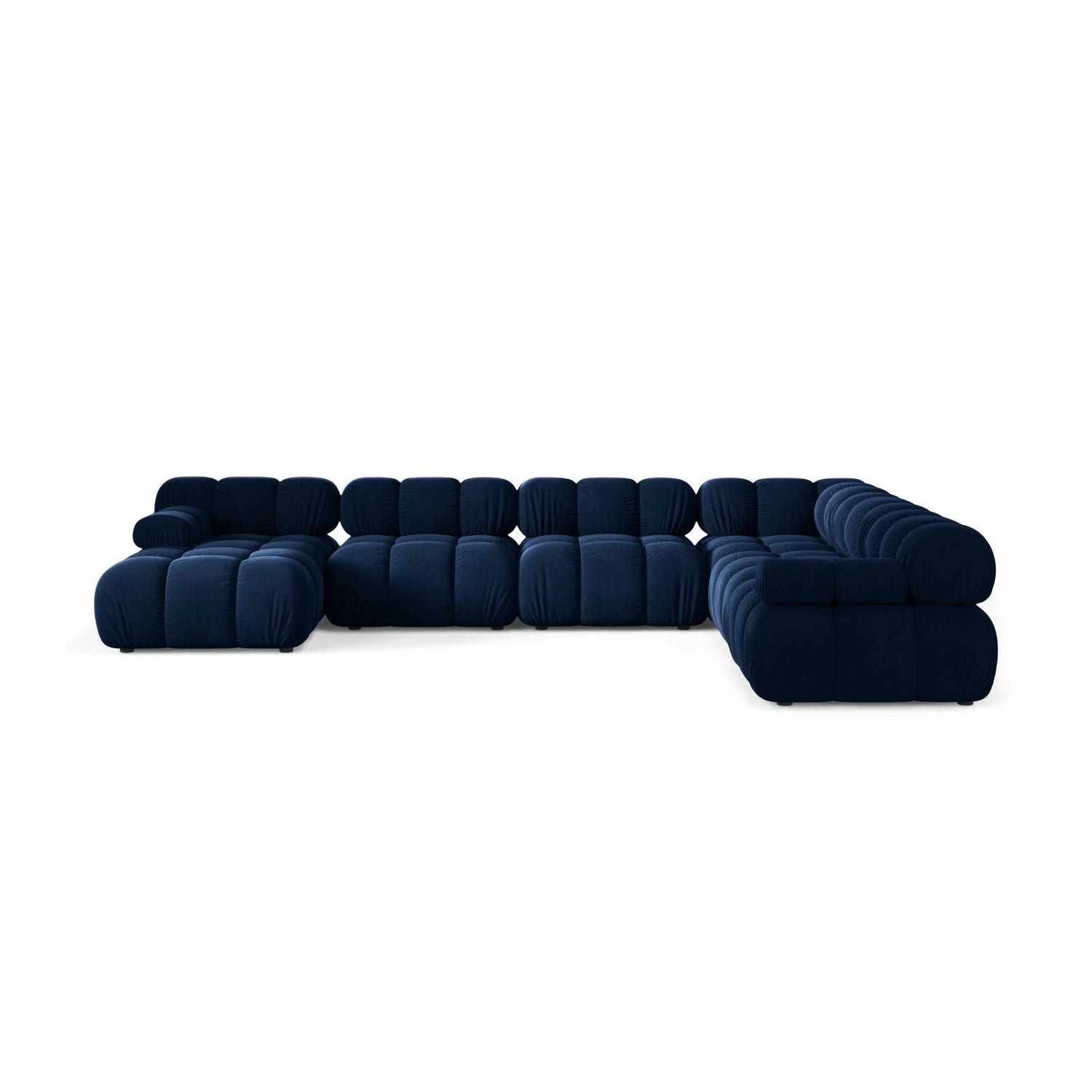 Bellis Modulares 8-Sitzer Panoramasofa, Rechte Seite, aus Samt in Königsblau (Bluvel 86), 376x282 cm von Micadoni – Bild 2