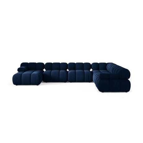 Bellis Modulares 8-Sitzer Panoramasofa, Rechte Seite, aus Samt in Königsblau (Bluvel 86), 376x282 cm von Micadoni – Bild 2