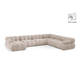 Bellis Modulares 8-Sitzer Panoramasofa, Rechte Seite, aus Samt in Leichtes Beige (Venus 2927), 376x282 cm von Micadoni – Bild 1