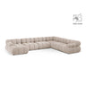 Bellis Modulares 8-Sitzer Panoramasofa, Rechte Seite, aus Samt in Leichtes Beige (Venus 2927), 376x282 cm von Micadoni – Bild 1