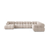 Bellis Modulares 8-Sitzer Panoramasofa, Rechte Seite, aus Samt in Leichtes Beige (Venus 2927), 376x282 cm von Micadoni – Bild 2